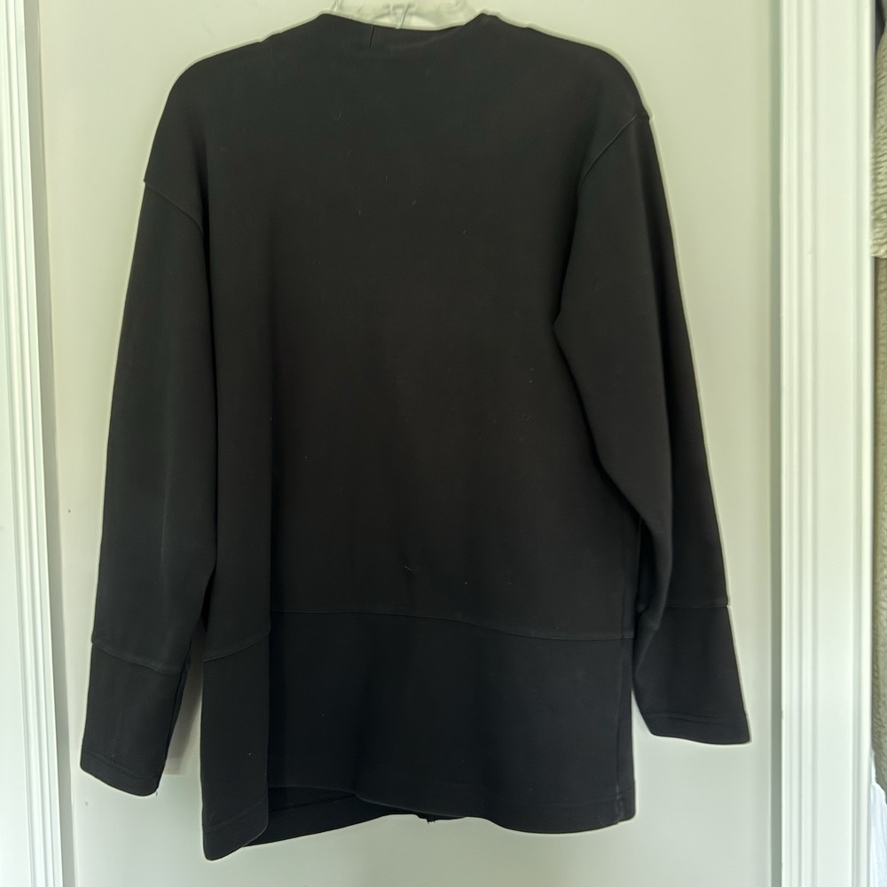 Talbots Vintage Black Knit Cardigan Jacket Gold Crest Buttons Pocket Large 90s - Picture 5 of 7
